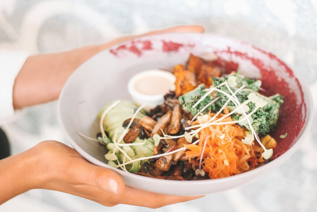 Fresh, colorful plant-based ingredients prepared for a nourishing meal